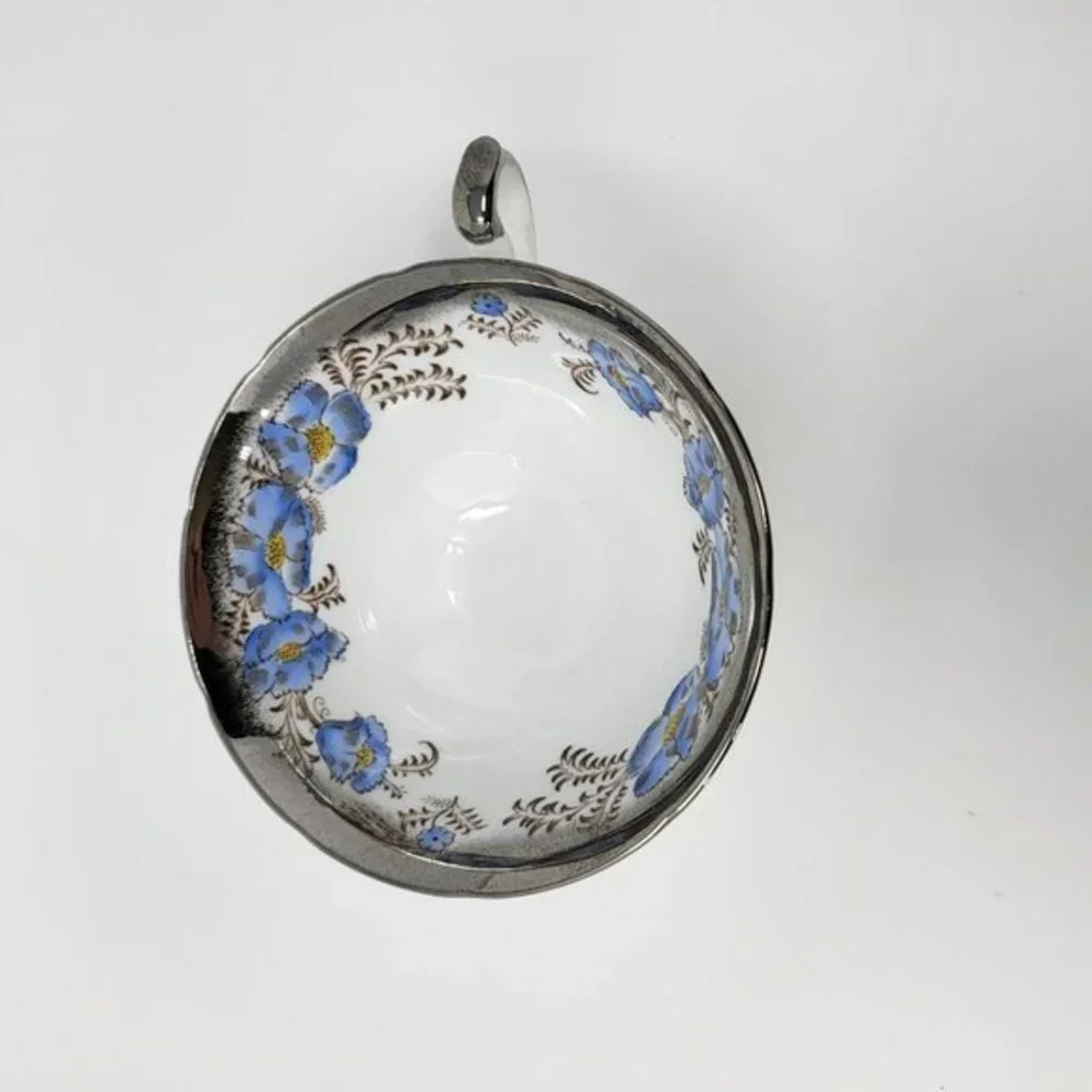 Happy 25th Anniversary Silver Royal Ardalt‎ Bone China England Tea Cup Saucer